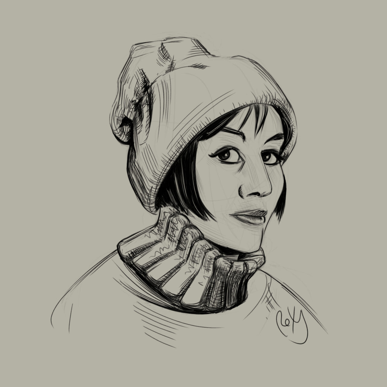Pencil Portrait by Roxane Lapa