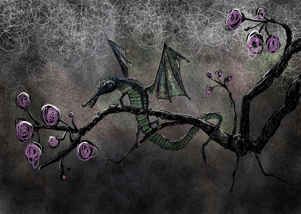 Cherry Tree Dragon by Roxane Lapa