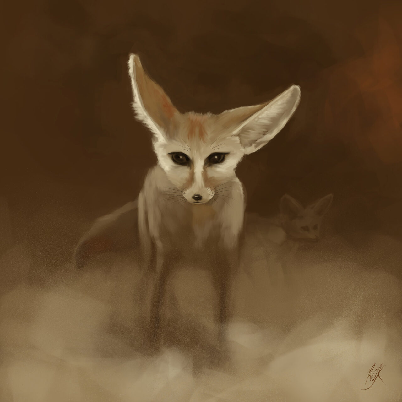 Fennec Fox in a Sandstorm by Roxane Lapa