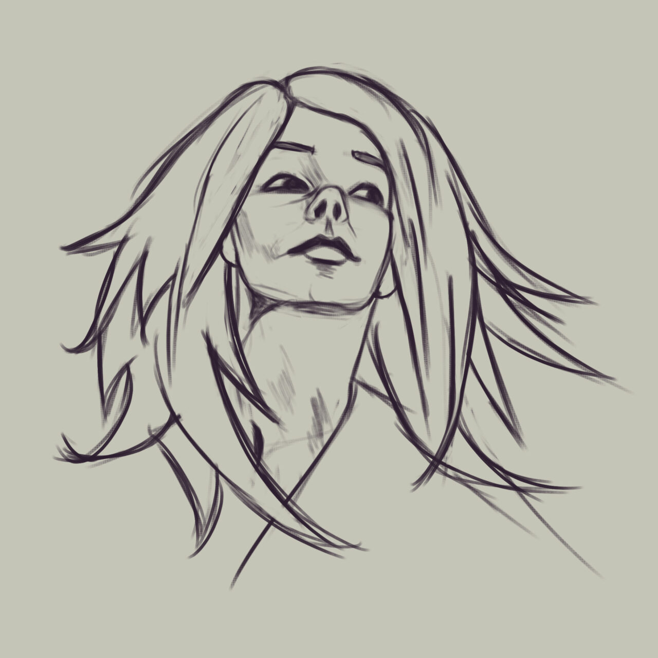 Foreshortened Face Study by Roxane Lapa