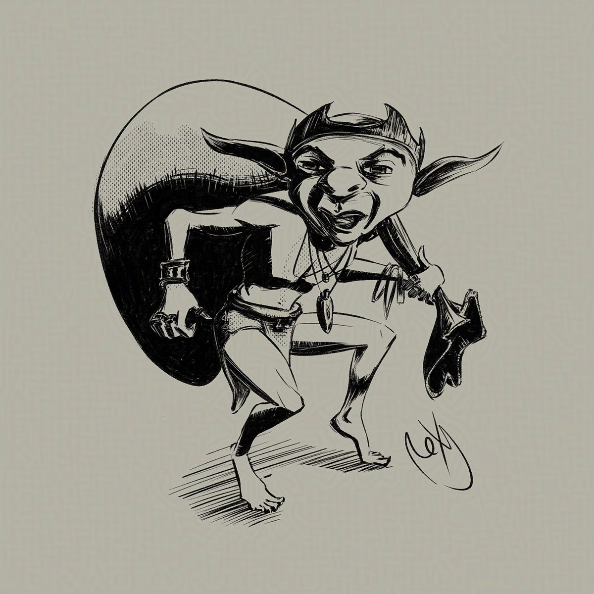 Ink Drawing by Roxane Lapa
