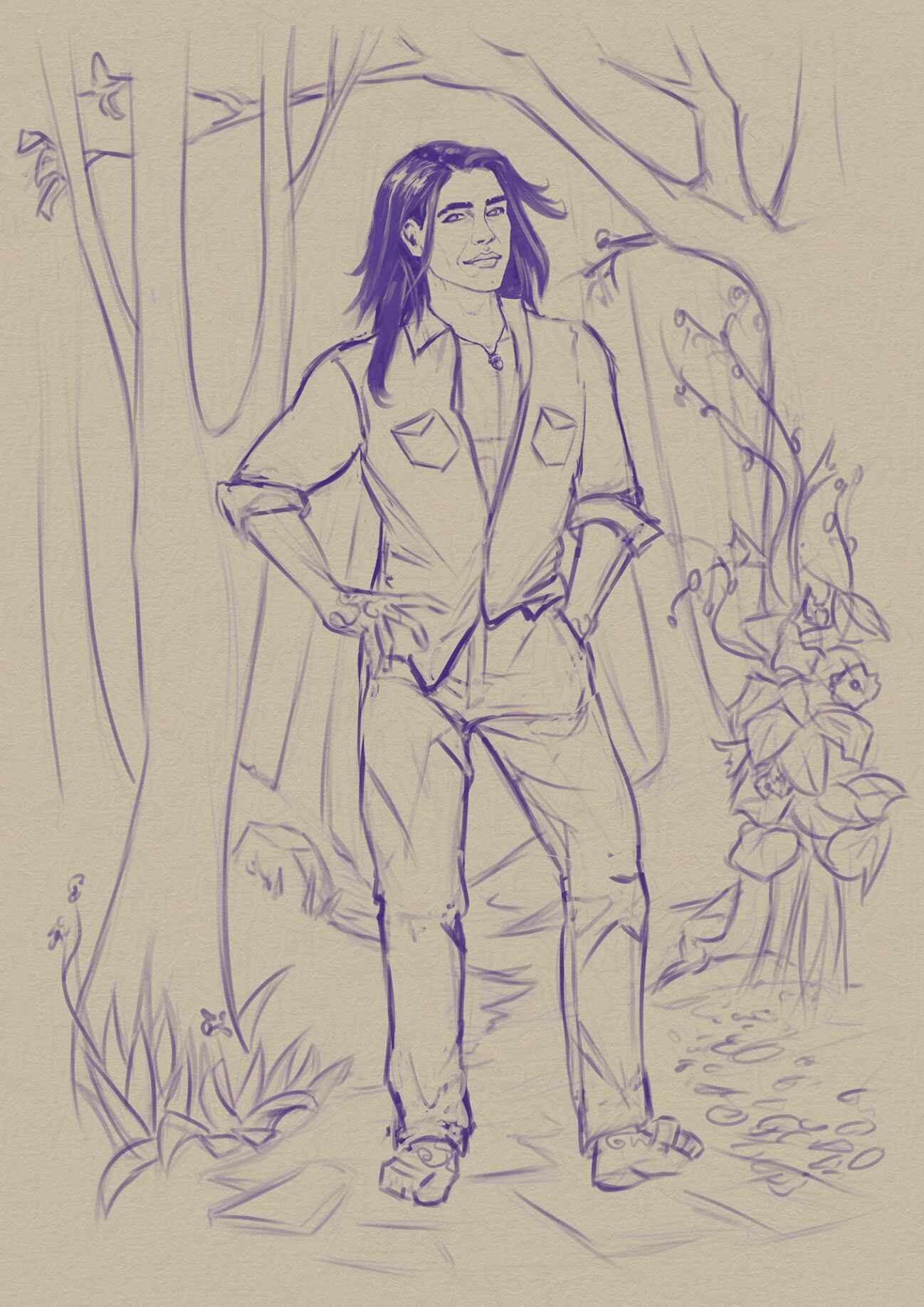 Fantasy Prince Drawing by Roxane Lapa