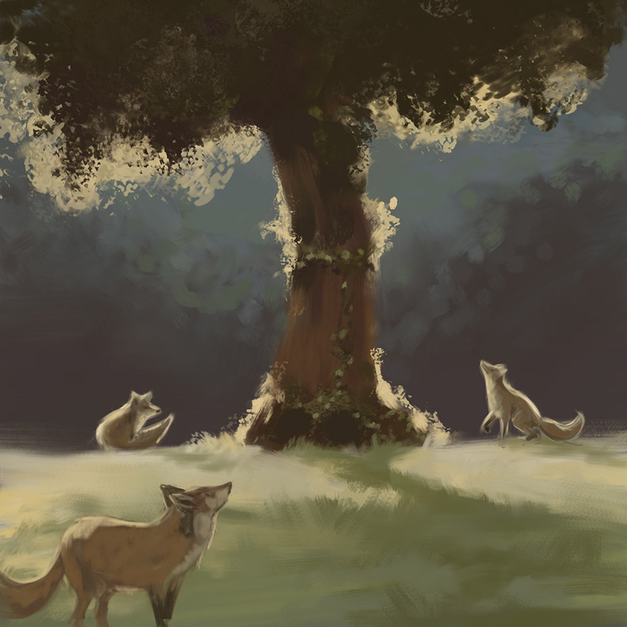 Fox painting by Roxane Lapa