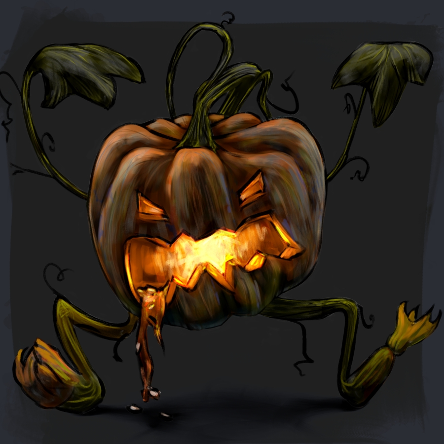 Jack-O-Lantern Monster by Roxane Lapa
